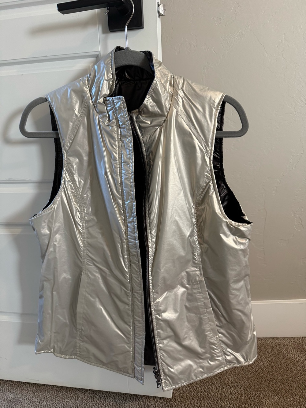 Anatomie Metallic Silver and Bronze reversible Puffer Vest